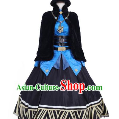 Halloween Cosplay Queen Black Costume Evil Witch Dress for Women