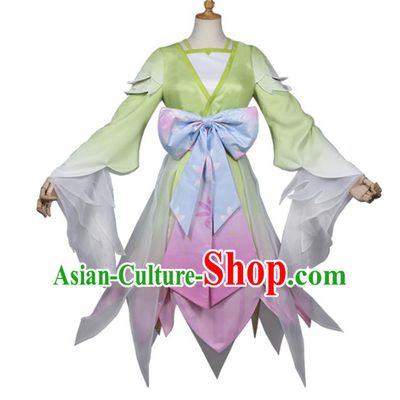 Halloween Cosplay Costume Fairy Princess Green Dress for Women