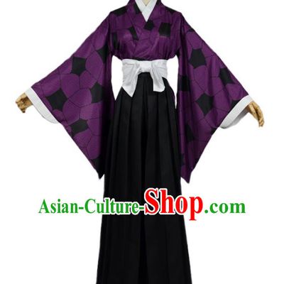 Halloween Cosplay Samurai Costume Swordsman Purple Dress for Women