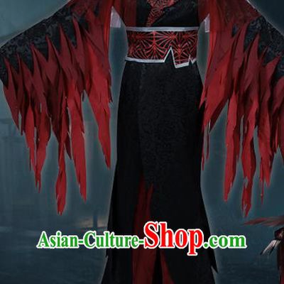 Traditional Chinese Cosplay Queen Black Dress Costume Ancient Female Swordsman Hanfu Costume for Women