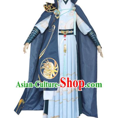 Traditional Chinese Ming Dynasty Blades Costume Ancient Swordsman Hanfu Clothing for Men