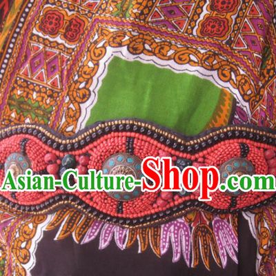 Chinese Zang Nationality Red Beads Belts Handmade Traditional Tibetan Ethnic Waistband Accessories for Women