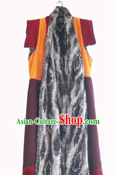 Chinese Tibetan Buddhism Winter Long Vest Traditional Monk Cape for Men Chinese Tibetan Buddhism Winter Long Vest Traditional Monk Cape for Men