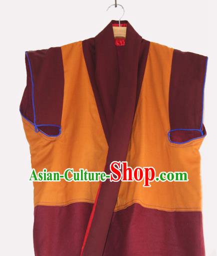 Chinese Tibetan Buddhism Winter Long Vest Traditional Monk Cape for Men Chinese Tibetan Buddhism Winter Long Vest Traditional Monk Cape for Men