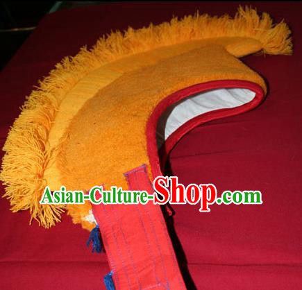Handmade Chinese Tibetan Buddhism Hat Traditional Zang Nationality Monk Cockscomb Hat for Men Handmade Chinese Tibetan Buddhism Hat Traditional Zang Nationality Monk Cockscomb Hat for Men