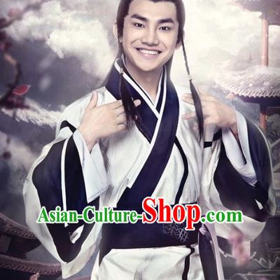 Historical Drama Love is More Than A Word Chinese Ancient Swordsman Cai Fengyuan Costume and Headpiece for Men