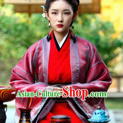 Drama Devastating Beauty Chinese Ancient Noble Concubine Han Lu Costume and Headpiece for Women