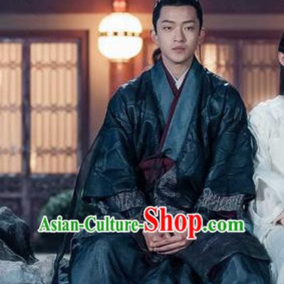 Chinese Ancient Swordsman Historical Television Bloody Romance Chang An Costume and Headpiece for Men