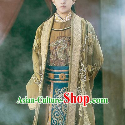Chinese Ancient King Swordsman Historical Television Bloody Romance Xie Huan Costume and Headpiece for Men