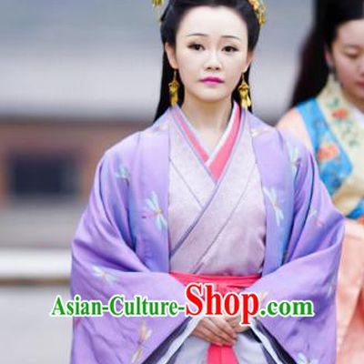 Chinese Ancient Imperial Consort Costume Historical Television The Ugly Queen Xia Yingchun Dress and Headpiece for Women