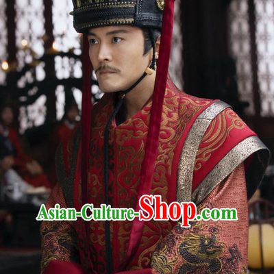 Chinese Ancient Imperial Guard Shen Zhong Drama Qing Yu Nian Joy of Life Replica Costume and Headpiece Complete Set