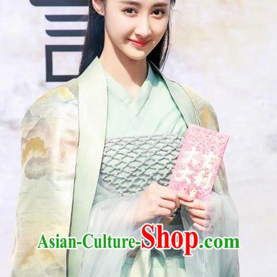 Drama Xia Tan Jian Bu Zhi Chinese Ancient Female Swordsman Ming Yue Dress Costume and Headpiece for Women