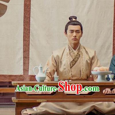 Chinese Ancient Tang Dynasty Swordsman Xiao Song Clothing Historical Drama Miss Truth Costume and Headpiece for Men