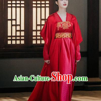 Drama Miss Truth Chinese Ancient Tang Dynasty Female Forensic Ran Yan Red Dress Costume and Headpiece for Women