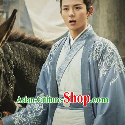 Chinese Ancient Tang Dynasty Scholar Sang Chen Clothing Historical Drama Miss Truth Costume and Headpiece for Men
