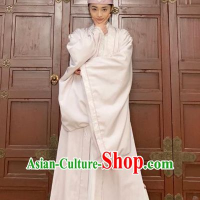 Drama Miss Truth Chinese Ancient Tang Dynasty Female Forensic Ran Yan White Dress Costume and Headpiece for Women