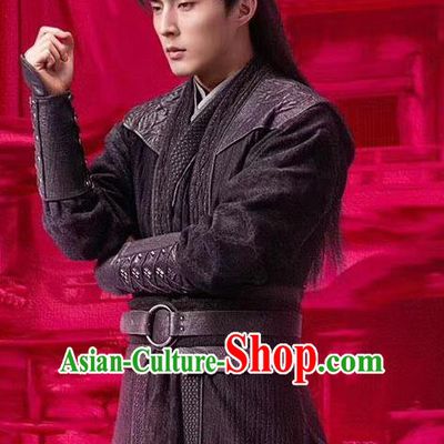 Chinese Ancient Swordsman Su Fu Clothing Historical Drama Miss Truth Tang Dynasty Costume and Headpiece for Men