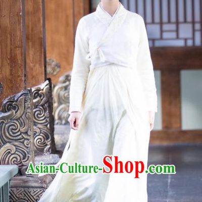 Drama The Love Lasts Two Minds Chinese Ancient Noble Lady Feng Mianwan Hanfu Dress Costume and Headpiece for Women