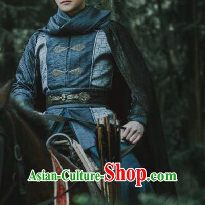 Chinese Ancient Swordsman Zhao Yan Clothing Historical Drama The Love Lasts Two Minds Costume and Headpiece for Men