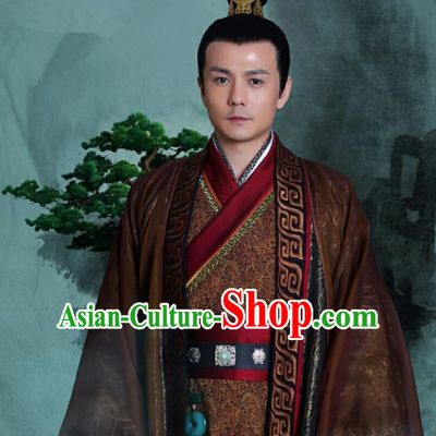 Chinese Ancient Royal Prince Clothing Historical Drama Colourful Bone Costume and Headpiece for Men