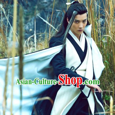 Chinese Ancient Healer Swordsman Ye Xiaoxiao Clothing Historical Drama Xia Tan Jian Bu Zhi Costume for Men