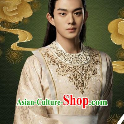 Historical Drama Qing Yu Nian Chinese Ancient Noble Prince Joy of Life Costume and Headpiece Complete Set