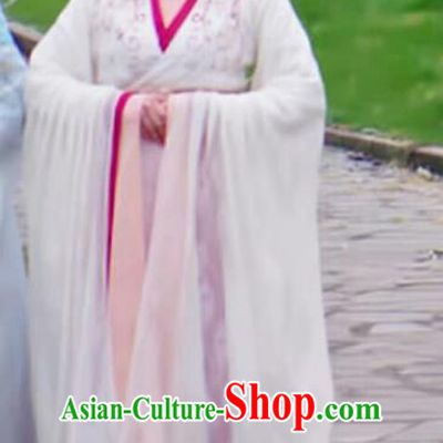 Chinese Ancient Royal Infanta White Hanfu Dress Drama The Love Lasts Two Minds Costume and Headpiece for Women