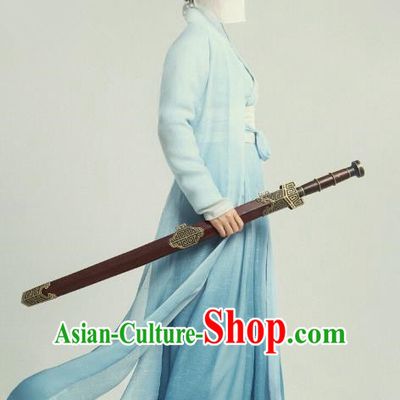 Chinese Ancient Court Maid Zhi Xia Blue Hanfu Dress Drama The Love Lasts Two Minds Costume and Headpiece for Women
