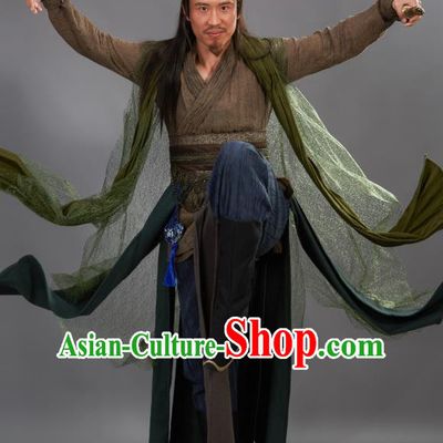 Chinese Ancient Villain Swordsman Clothing Historical Drama Handsome Siblings Costume and Headpiece for Men
