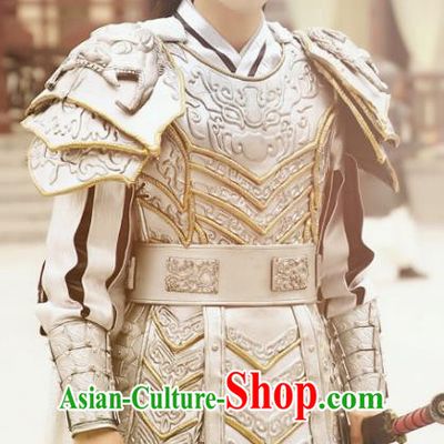 Chinese Ancient Crown Prince Mo Liancheng Armor Clothing Historical Drama The Eternal Love Costume and Headwear for Men