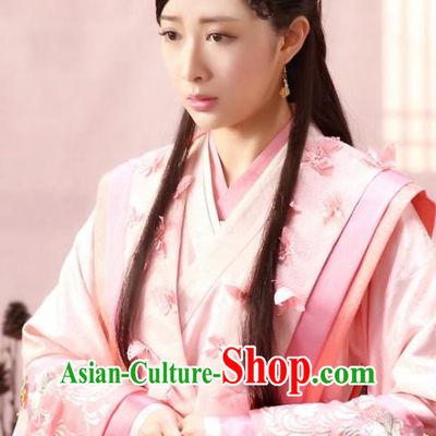 Chinese Historical Drama The Eternal Love Ancient Princess Consort Qu Pan Er Costume and Headpiece for Women