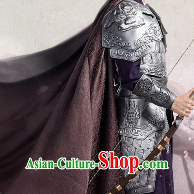 Chinese Ancient General Mo Jingxuan Armor Clothing Historical Drama The Eternal Love Costume and Headwear for Men
