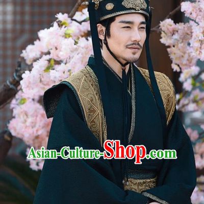 Swords of Legends Chinese Ancient Royal Duke Yue Shaocheng Clothing Historical Drama Costume and Headwear for Men