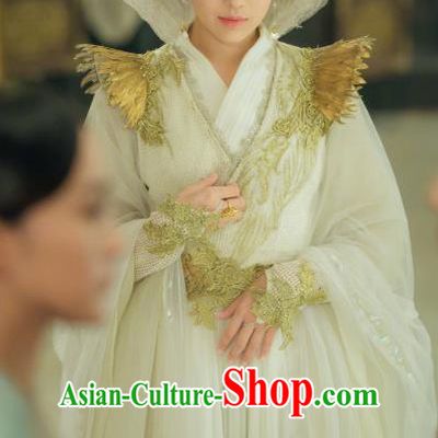 Chinese Ancient Imperial Concubine Ban Ling Er Hanfu Dress Historical Drama Legend of the Phoenix Costume and Headpiece for Women