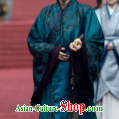 Drama Princess Silver Chinese Ancient Court Eunuch Historical Costume and Headwear for Men