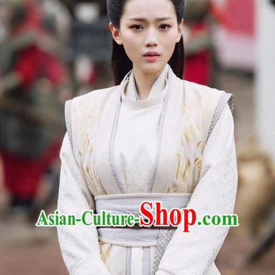 Chinese Ancient Female Swordsman Li Mingyue Hanfu Dress Historical Drama The Love By Hypnotic Costume and Headpiece for Women