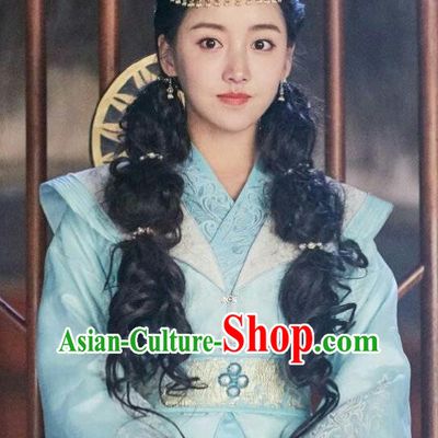 Chinese Ancient Prince Lu Renyi Hanfu Dress Historical Drama Lovely Swords Girl Costume and Headpiece for Women
