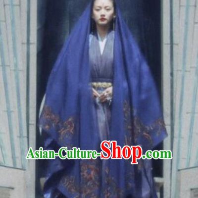 Chinese Ancient Swordsman Princess Ming He Hanfu Dress Historical Drama Listening Snow Tower Costume and Headpiece for Women