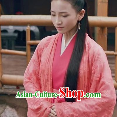 Chinese Ancient Swordsman Ye Huo Hanfu Dress Historical Drama Listening Snow Tower Costume and Headpiece for Women
