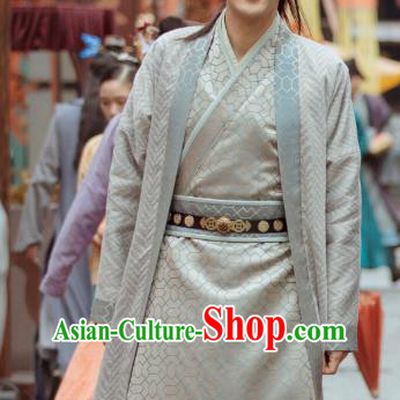 Under the Power Chinese Historical Drama Ancient Swordsman Leader Xie Xiao Costume and Headwear for Men