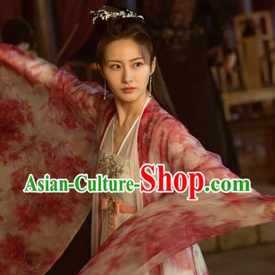Chinese Historical Drama Ancient Ming Dynasty Female Swordsman Zhai Lanye Hanfu Dress Under the Power Costume and Headpiece for Women
