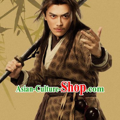 Drama Under the Power Chinese Ancient Ming Dynasty Swordsman Gai Shu Costume and Headpiece Complete Set