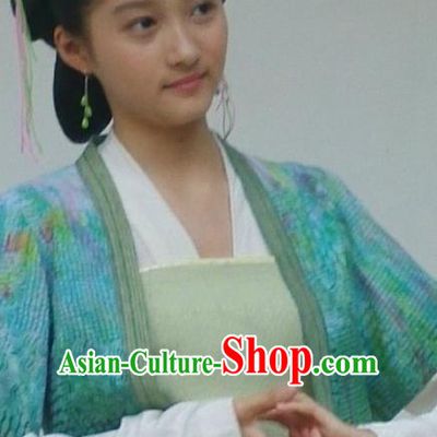 Chinese Ancient Tang Dynasty Civilian Lady Shui Lian Dress Historical Drama Dagger Mastery Guan Xiaotong Costume and Headpiece for Women
