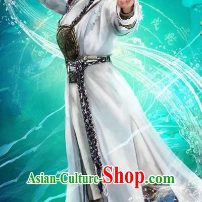 Chinese Ancient Female Swordsman Dress Historical Drama Demon Catcher Ling Xi Costume and Headpiece for Women