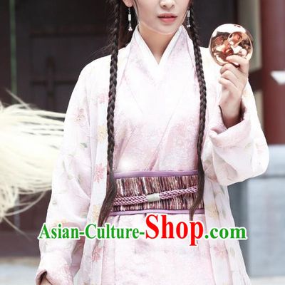 Chinese Ancient Han Dynasty Female Swordsman Ji Jiang Dress Historical Drama Hero Dream Costume and Headpiece for Women