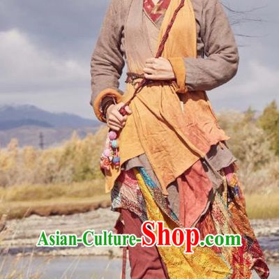 Chinese Ancient Han Dynasty Female Civilian Ji Jiang Dress Historical Drama Hero Dream Costume and Headpiece for Women