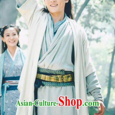 Drama Hero Dream Chinese Ancient Han Dynasty Counselor Han Xin Costume and Headpiece Complete Set