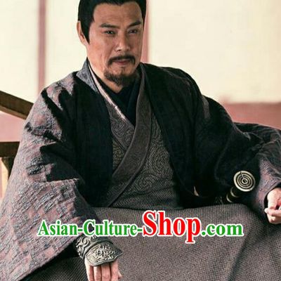 Drama Hero Dream Chinese Ancient Han Dynasty Minister Xiang Liang Costume and Headpiece Complete Set