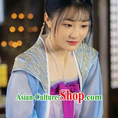 Chinese Ancient Noble Lady Kang Ning Er Dress Historical Drama Dr Cutie Costume and Headpiece for Women