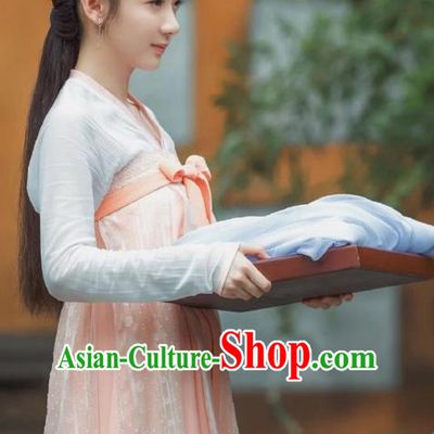 Chinese Ancient Court Maid Dress Historical Drama Dr Cutie Costume and Headpiece for Women